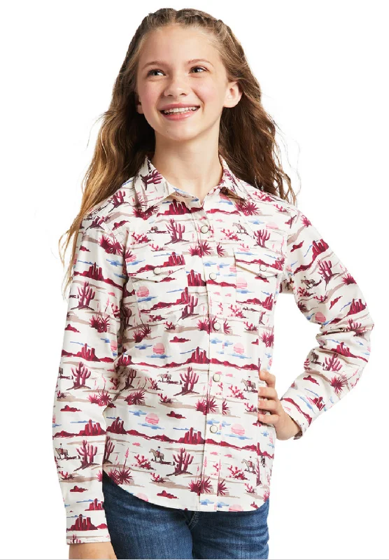 Girls Yuma Long Sleeve Print Snap Shirt - Yuma Landscape Print (XS 7)-- Fashionable Trendy Casual Girls Yuma Long Sleeve Print Snap Shirt - Yuma Landscape Print (XS 7)-- Fashionable Trendy Casual
