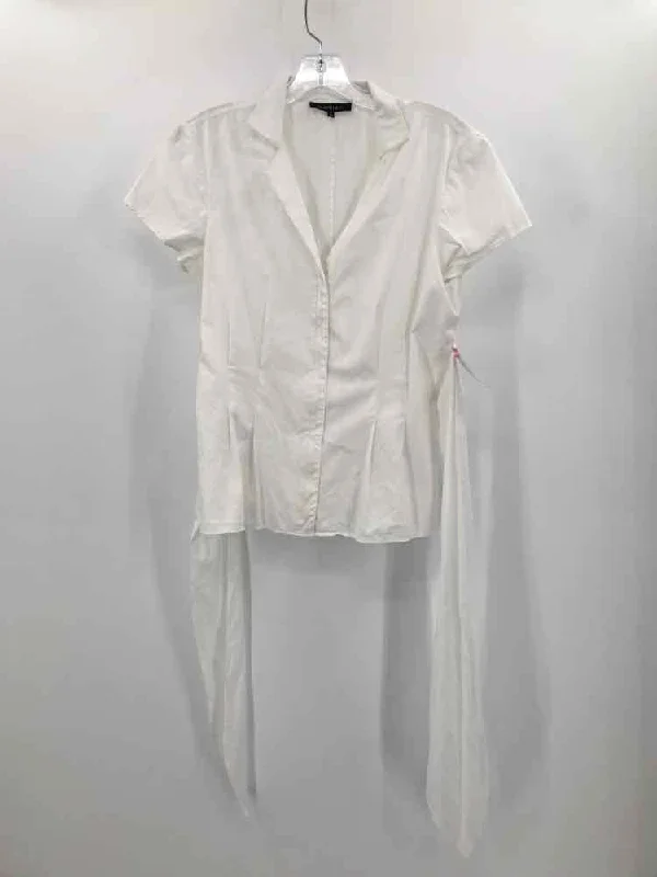 Pre-Owned Lafayette 148 White Size 8 Blouse Everyday Stylish Blouse