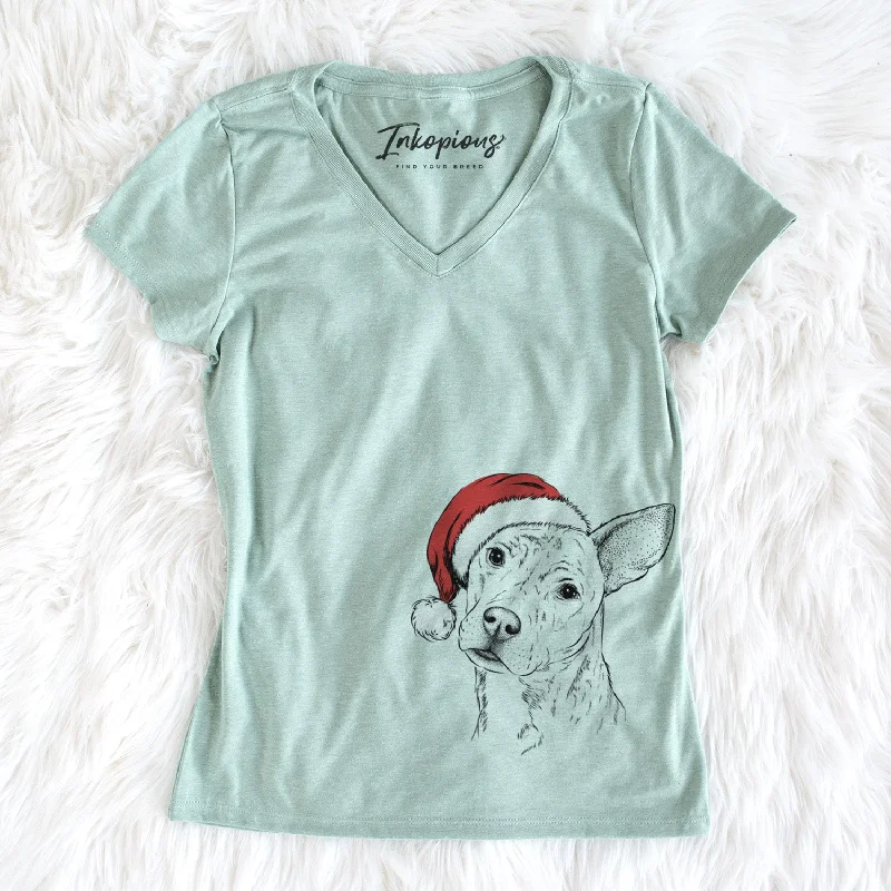 Santa Diesel the Mixed Breed - Women's Perfect V-neck Shirt-- Print Jacquard Patchwork