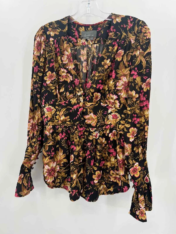 Pre-Owned By Anthropologie Black Size Small Long Sleeve Blouse Vintage Polka Blouse