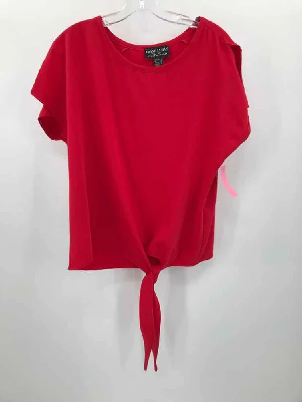 Pre-Owned Frank Lyman Red Size 10 Blouse Chic Ruffle Blouse