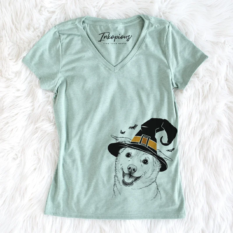 Witch Jazz the Lab Mix - Women's Perfect V-neck Shirt-- Welt Pockets Slit Pockets Flap Pockets