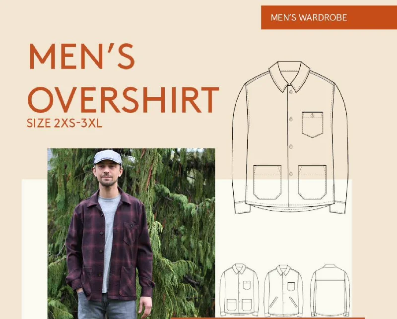 Men's Overshirt Pattern -- Wardrobe by Me-- Rayon Velvet Corduroy