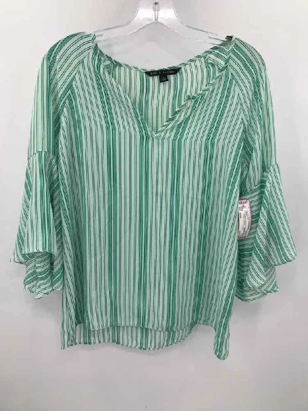 Pre-Owned Zac & Rachel Green Size Small Stripe Blouse Soft Modal Blouse