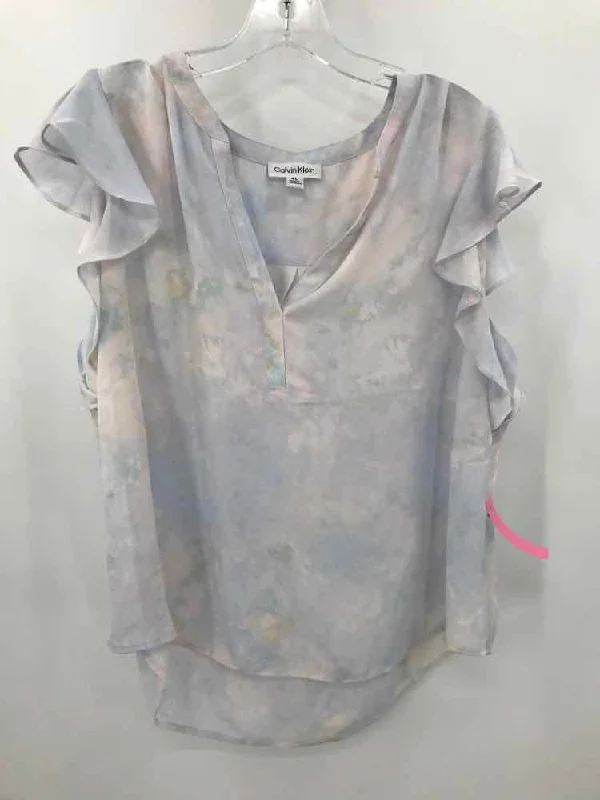 Pre-Owned Calvin Klein Blue Size XL Blouse Flowy Bohemian Blouse