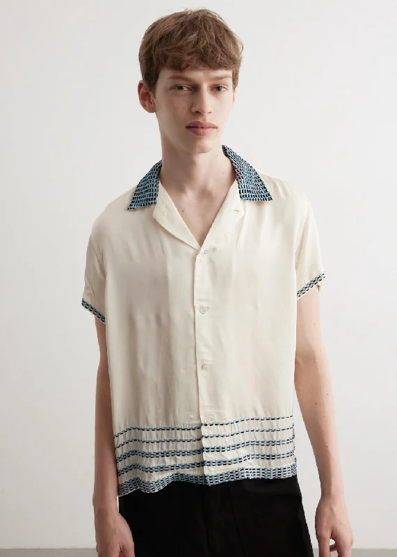 Sellier Short-Sleeve Shirt-- Solid Color Striped Floral