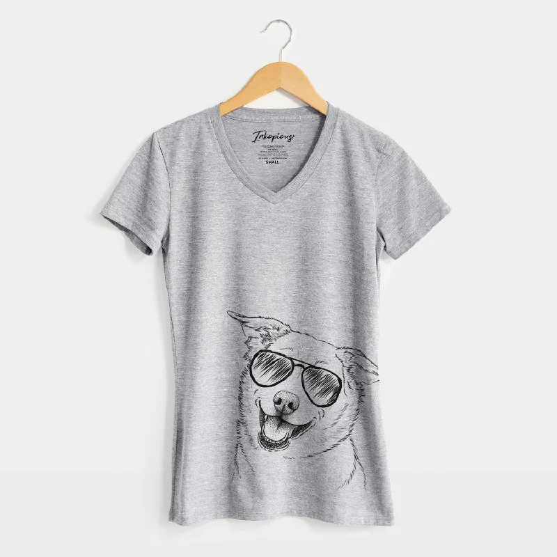 Aviator Jazz the Lab Mix - Women's V-neck Shirt-- Knit Fabric Woven Fabric Fleece Fabric