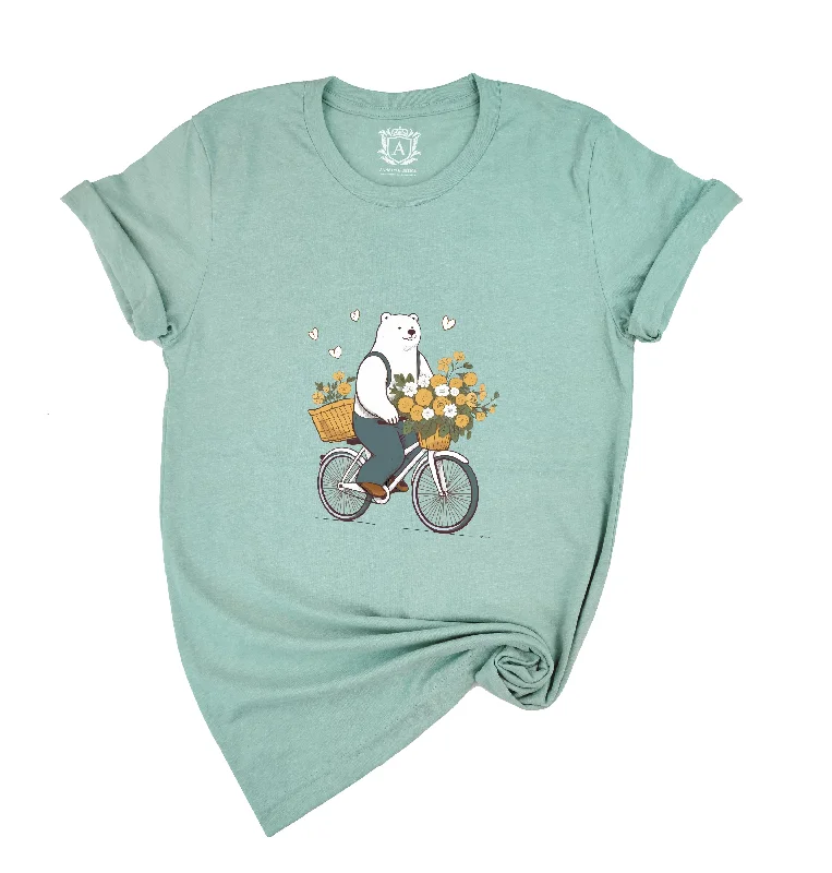 The Cycling Bear Short Sleeves T-Shirt-- Boxy Fit Fitted Loose