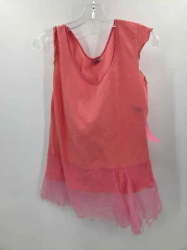 Pre-Owned ohm Pink Size Small Blouse Feminine Satin Blouse