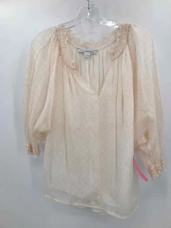 Pre-Owned Diane Von Furstenberg Ivory Size 2 Blouse Delicate Bow Blouse