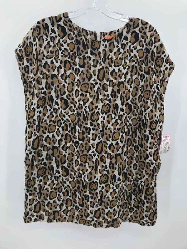 Pre-Owned Tory Burch Tan Size 12 Blouse Boho Printed Blouse