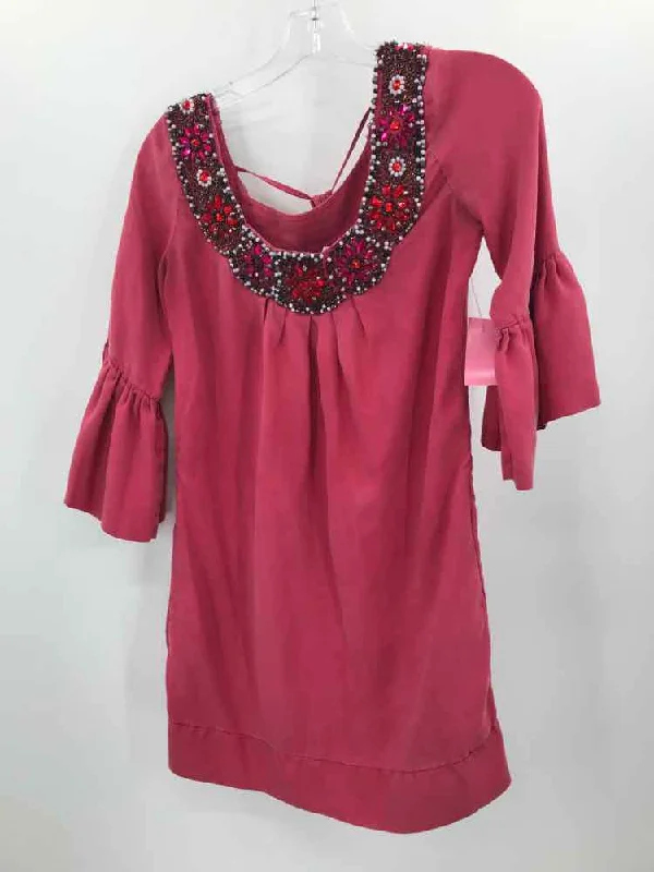 Pre-Owned Yoana Baraschi Pink Size XS Tunic Blouse Sheer Sleeve Blouse