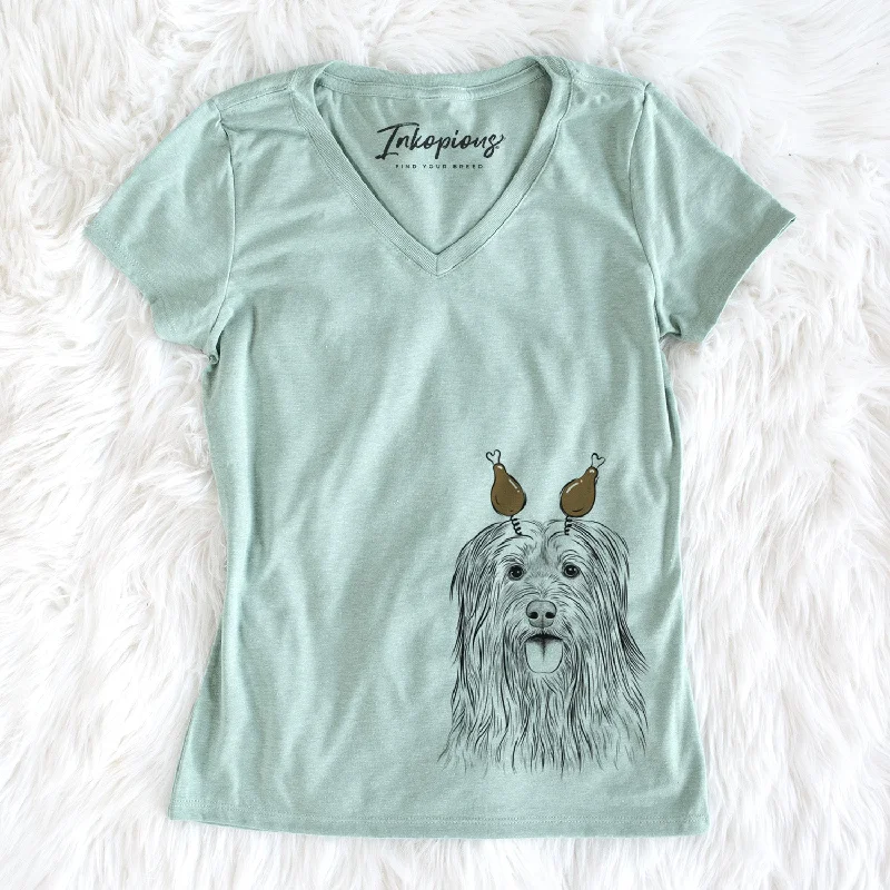 Thanksgiving Indy the Korean Sapsali - Women's Perfect V-neck Shirt-- Collared Crew Neck Turtle Neck