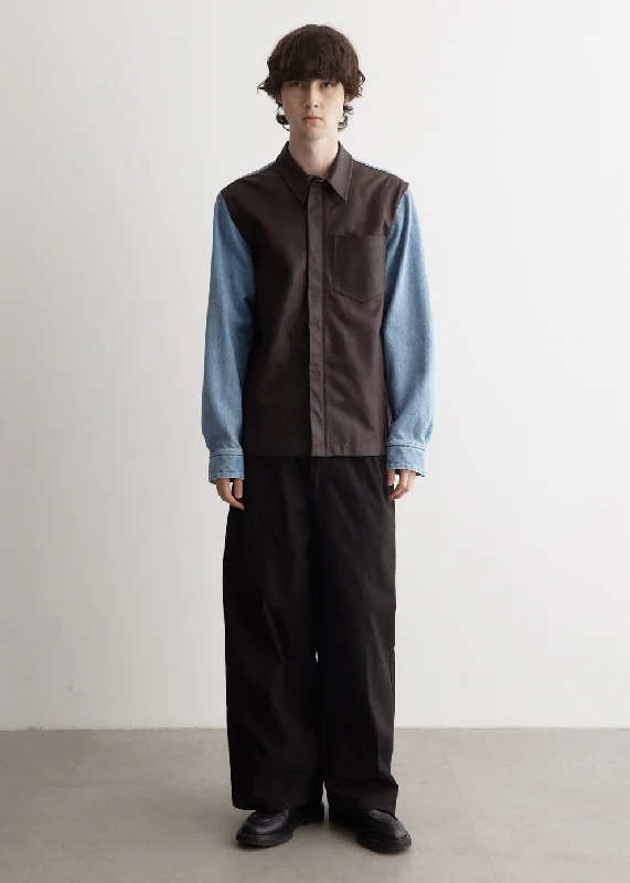 Lan Shirt-- Hooded Caped Shawl Collar