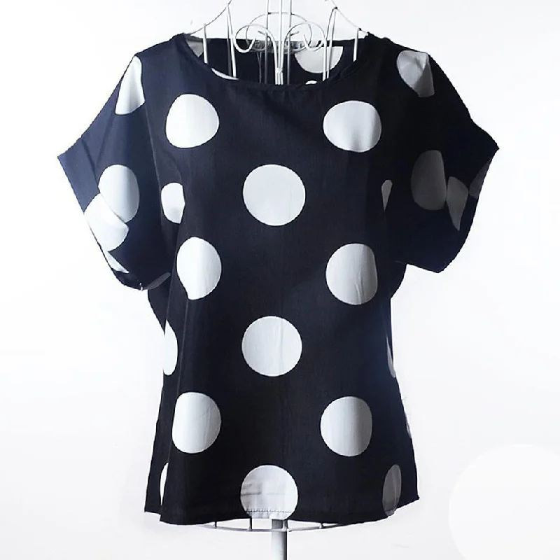 women printing blouse bird bat shirt short-sleeved chiffon summer style Soft Knit Blouse