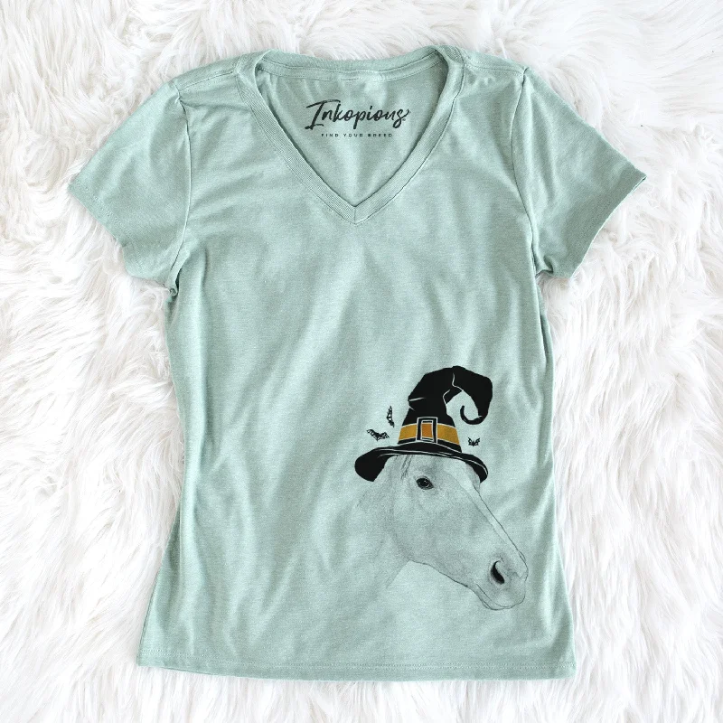 Witch Westley the Horse - Women's Perfect V-neck Shirt-- Nylon Fabric Polyester Fabric Spandex Fabric