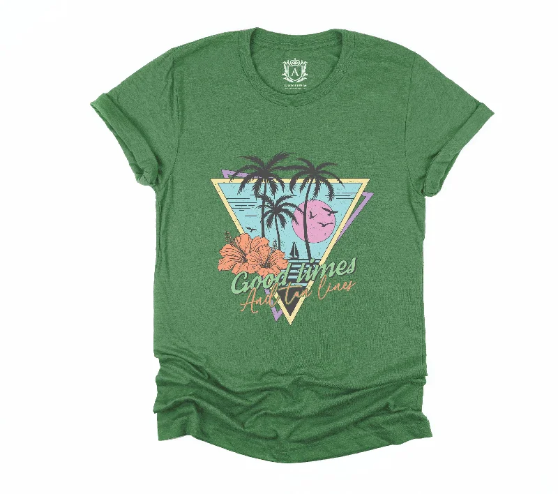 Retro Good Times Short Sleeve T Shirt-- Knit Fabric Woven Fabric Fleece Fabric