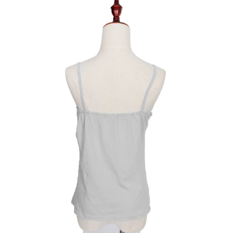 Fashion Ladies Summer Lace Vest Top Sleeveless Blouse Casual Tops XL Gray Oversized Silk Blouse