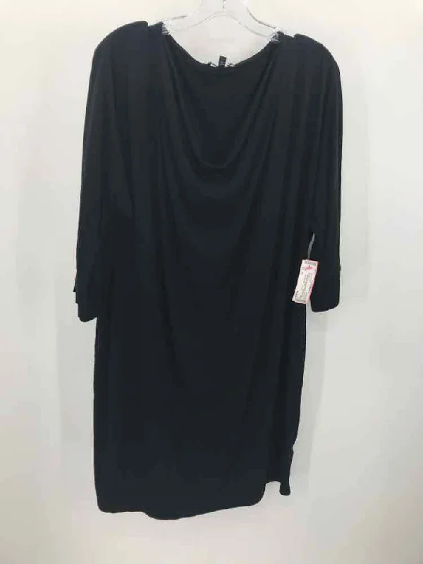 Pre-Owned Eileen Fisher Black Size XL Blouse Pleated Collar Blouse