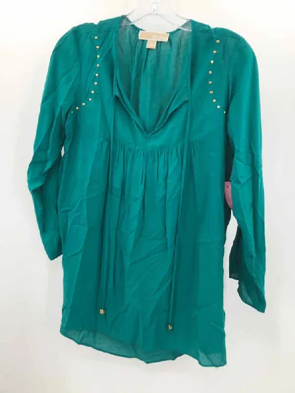 Pre-Owned Michael Kors Green Size XS Blouse Sweetheart Neck Blouse