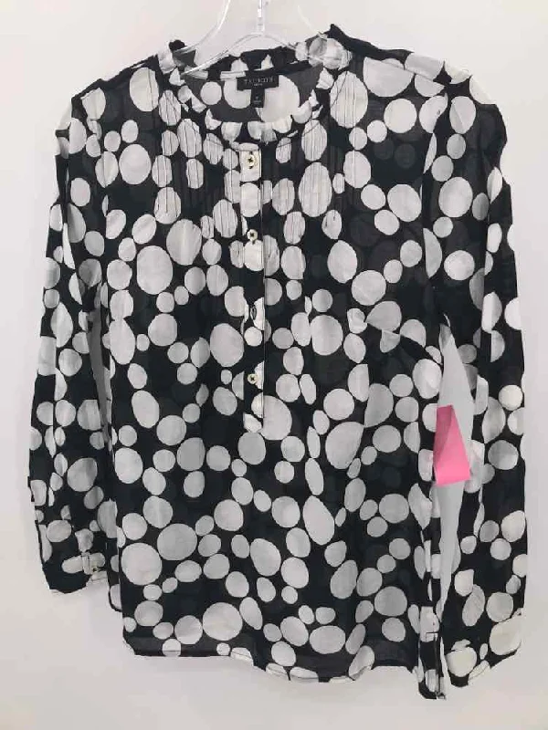 Pre-Owned Talbots Black Size XS Long Sleeve Blouse Vintage Polka Blouse