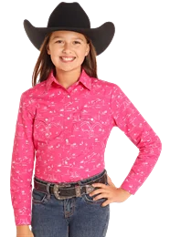 Girl's Print Shirt by Panhandle-- Anti-Pilling Machine Wash Handmade