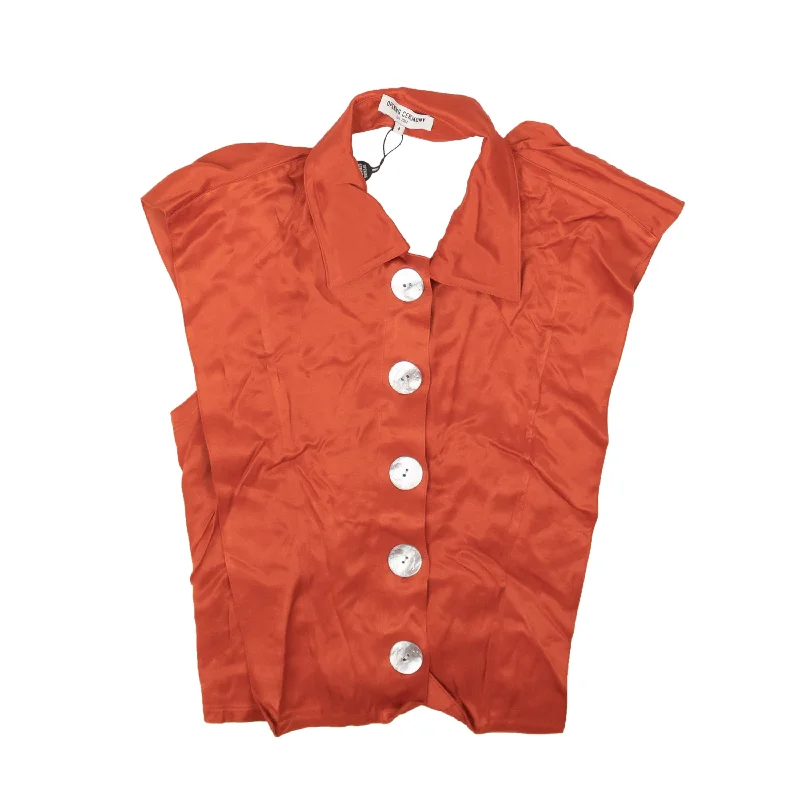 Opening Ceremony RUST TIE BACK SHELL BLOUSE Ruffled Neck Blouse