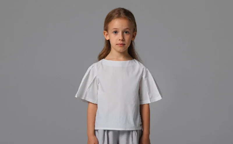 Pleated Sleeve Shirt-- Fitted T-Shirt Seamless Stretchy