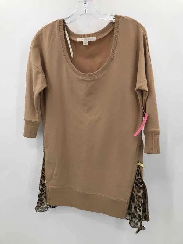 Pre-Owned Boston Proper Tan Size XXS Blouse Elegant Peplum Blouse