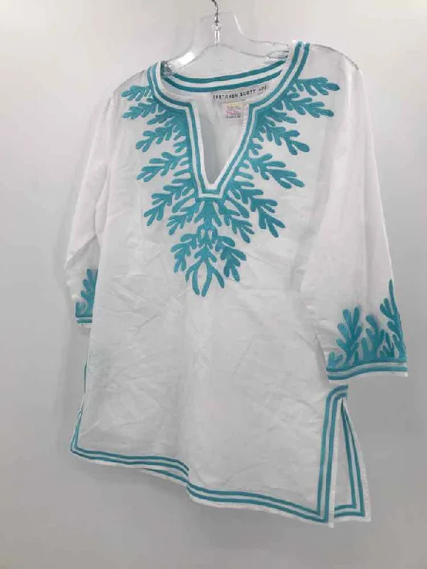 Pre-Owned Gretchen Scott White Size Small Tunic Blouse Loose Oversized Blouse