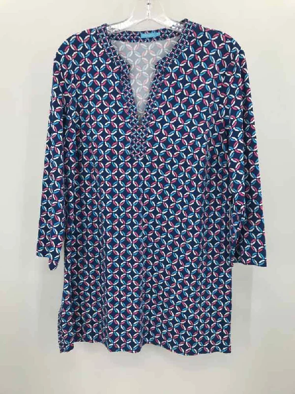 Pre-Owned J Mclaughlin Blue Size XL Blouse Short Sleeve Blouse