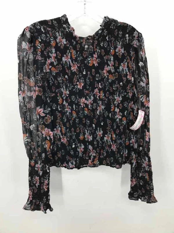 Pre-Owned Veronica Beard Black Size 4 Long Sleeve Blouse Chic Square Blouse