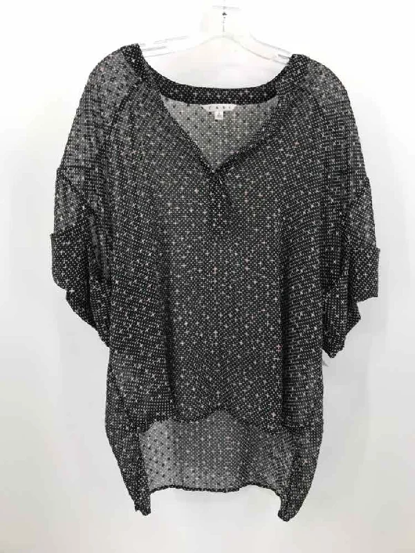 Pre-Owned Cabi Black Size Large Blouse Mandarin Collar Blouse