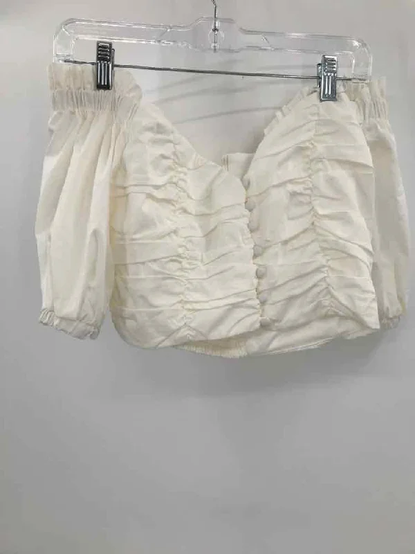 Pre-Owned Bella Mae Ivory Size Large Blouse Double-Layered Blouse