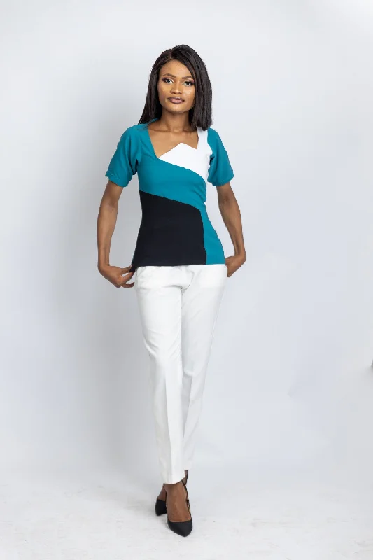 Lami Short Sleeve Blouse Satin Bow Blouse