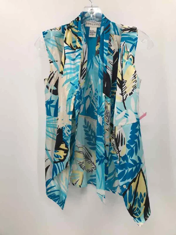 Pre-Owned Doncaster Blue Size 8 Blouse Cotton Casual Blouse