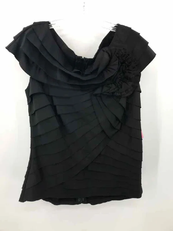 Pre-Owned Tadashi Shoji Black Size 14 Blouse Casual Stripe Blouse