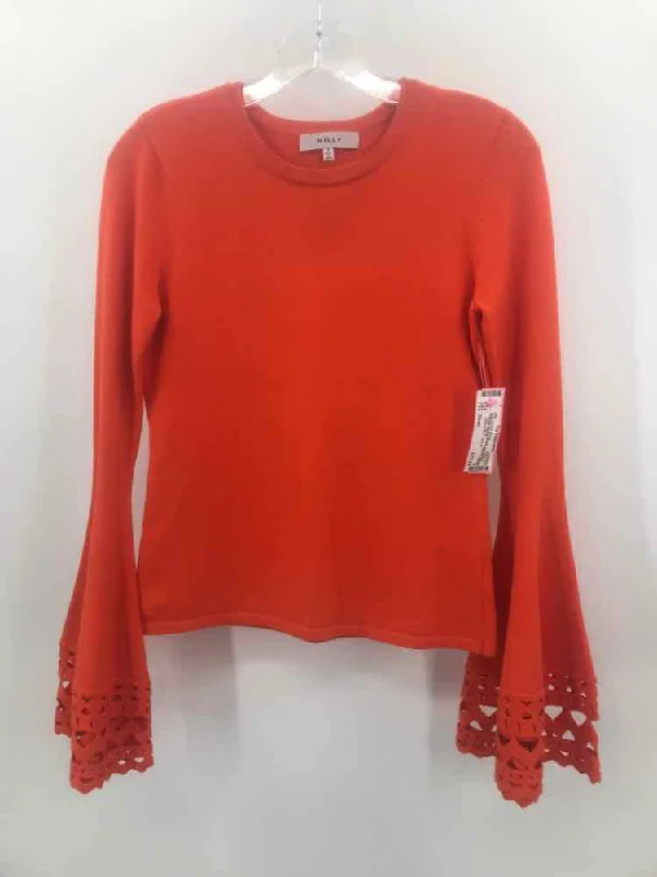 Pre-Owned Milly Orange Size Small Long Sleeve Blouse Sleeveless Summer Blouse