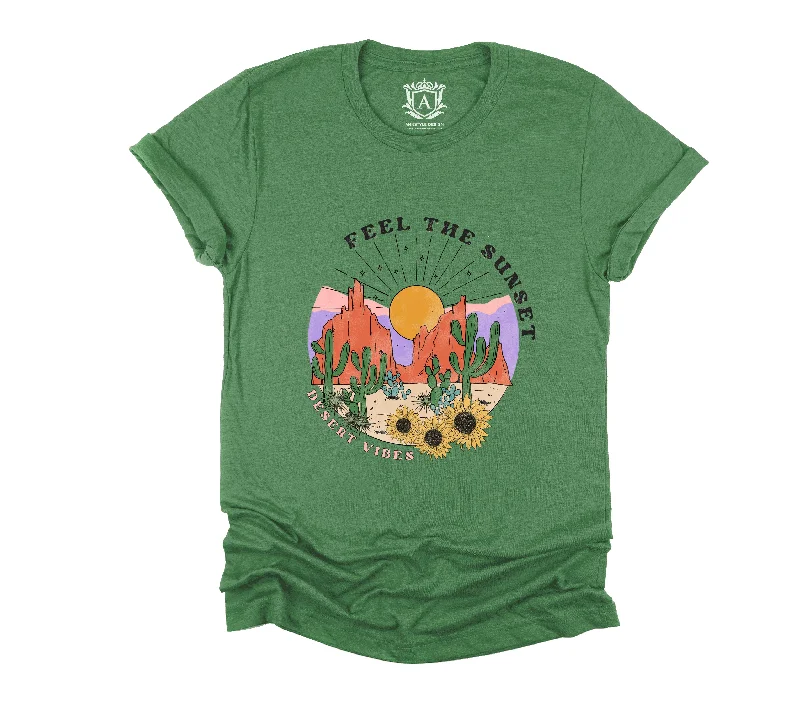 Feel the Sunset Short Sleeves T-Shirt-- Terry Blend Velvet Blend Canvas Blend