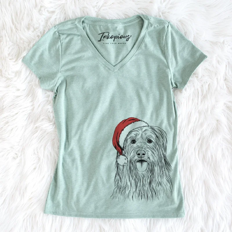 Santa Indy the Korean Sapsali - Women's Perfect V-neck Shirt-- Hooded Caped Shawl Collar