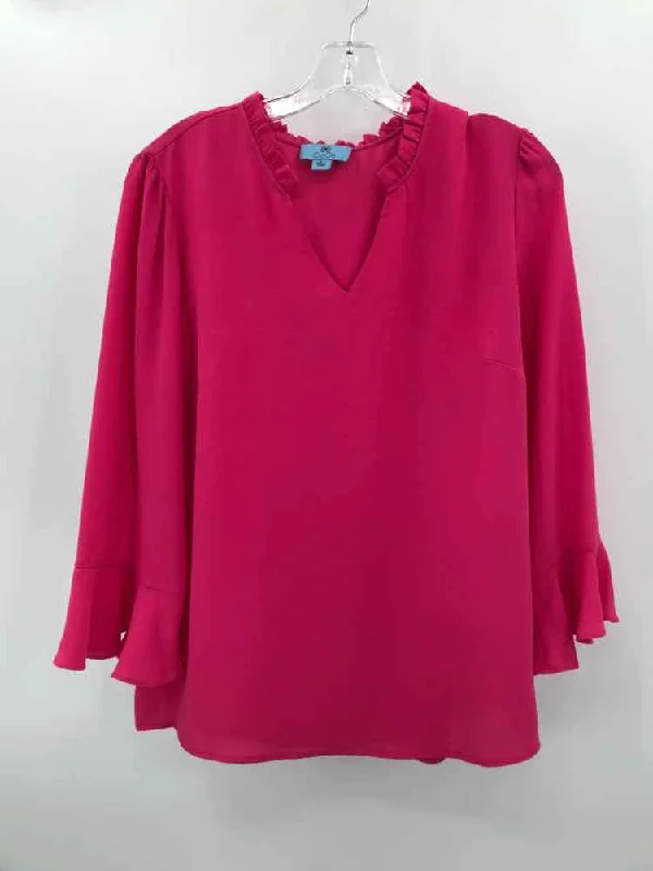 Pre-Owned CeCe Pink Size Large Long Sleeve Blouse Frilled Cuff Blouse