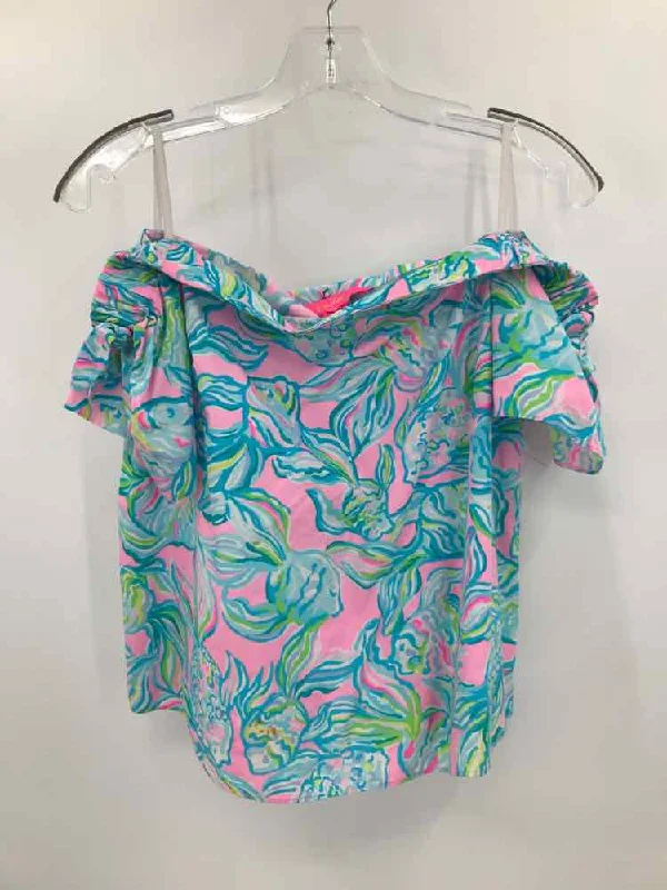 Pre-Owned Lilly Pulitzer Pink Size Small Blouse Balloon Sleeve Blouse