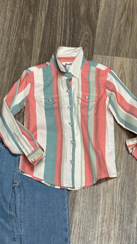 Girl's Wrangler Western Shirt-- Print Jacquard Patchwork