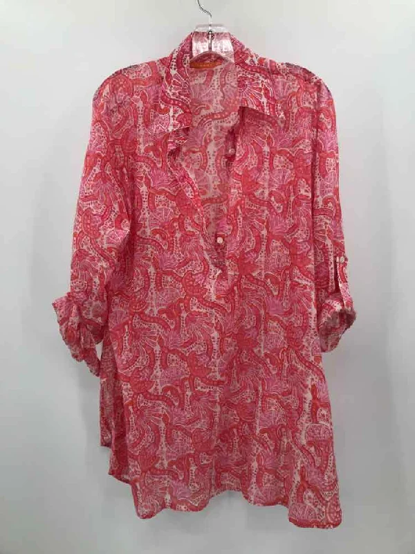 Pre-Owned Oliphant Pink Size XL Tunic Blouse Playful Puff Blouse