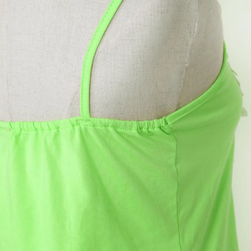 Fashion Girls Summer Lace Vest Top Sleeveless Blouse Casual Tops S Green Elegant Lace Blouse