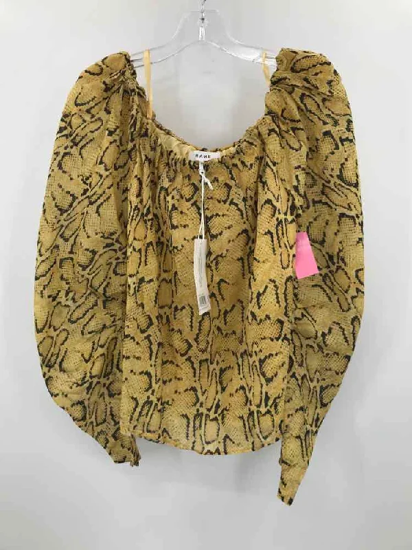 Pre-Owned Frame Yellow Size Small Printed Blouse Relaxed Fit Blouse