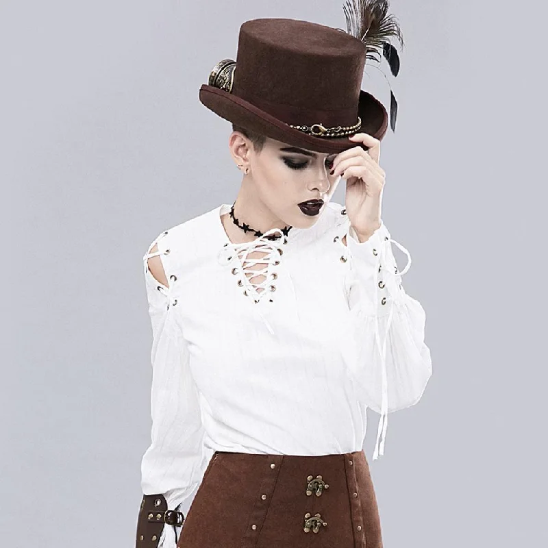 Women Gothic Renaissance Medieval Victorian Long Sleeve Party Tops Blouse XL Silky Draped Blouse
