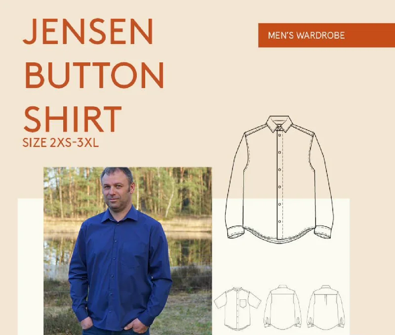 Men's Jensen Shirt Pattern -- Wardrobe by Me-- Graphic Embroidered Appliqued