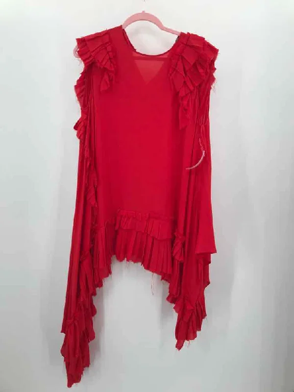 Pre-Owned Alexander McQueen Red Size 43 Tunic Blouse Soft Knit Blouse