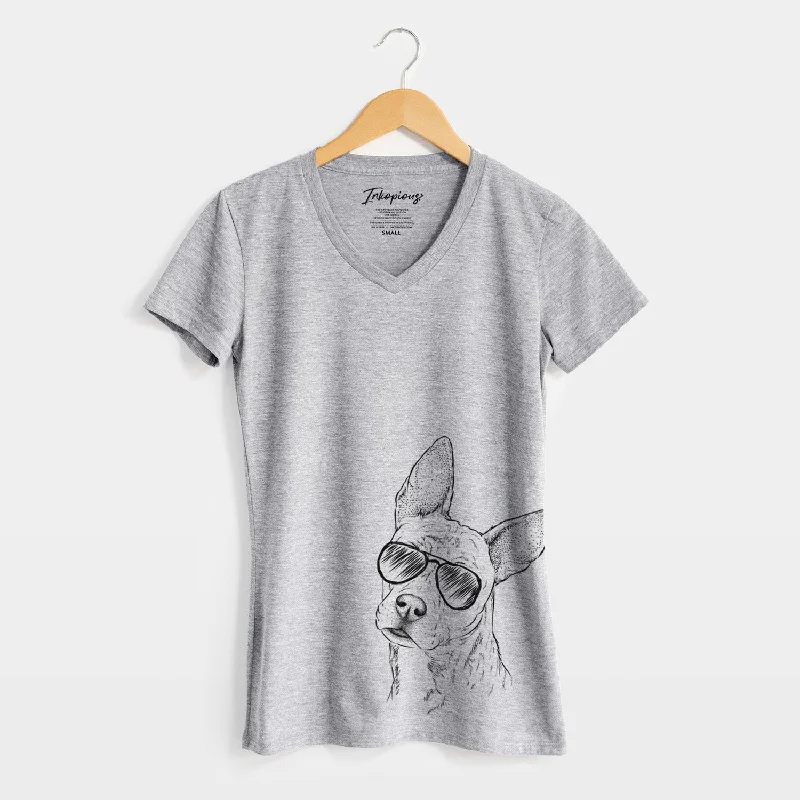 Aviator Diesel the Mixed Breed - Women's V-neck Shirt-- Hooded Caped Shawl Collar
